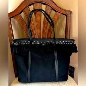 Panama Studded Black Suede Tote by Rebecca Minkoff